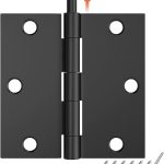 HOSOM Matte Black Door Hinges 12 Pack Steel Square Design-0