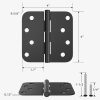 HOSOM Door Hinges Matte Black Steel Removable Pin-1