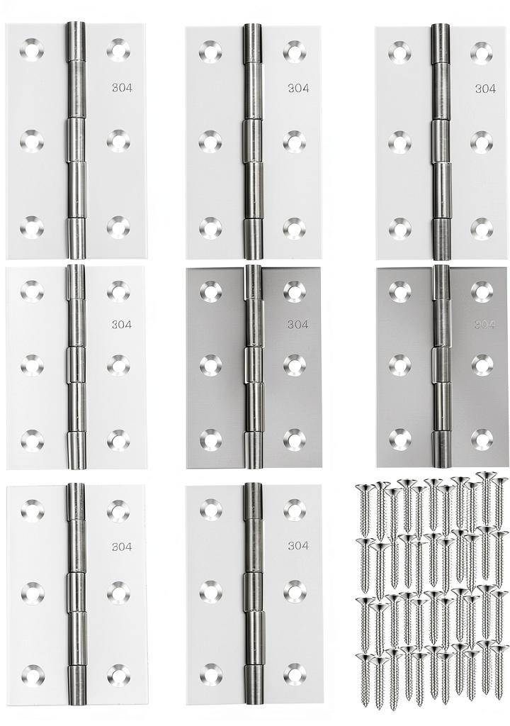 QANQIUPLE stainless steel hinge installed on a wooden door
