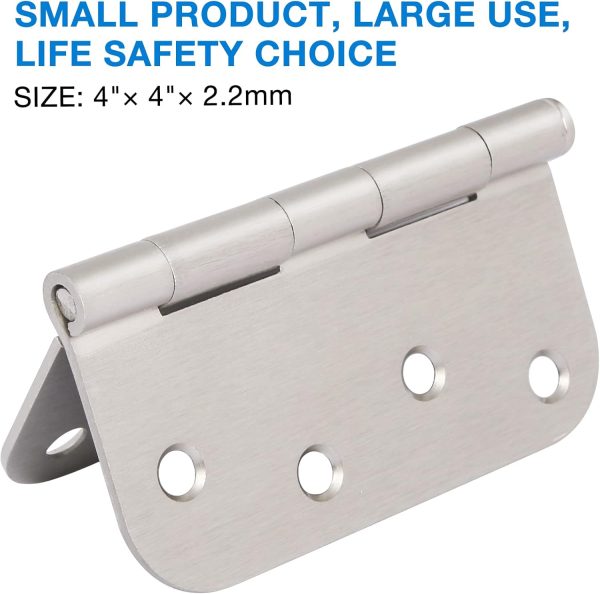 TDCHINGES 4 Inch Door Hinges Steel Satin Nickel 3 Pack-1