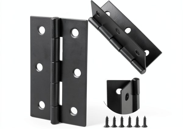 Murtenze Iron Door Hinges Nickel Finish 6 Hole Mount-4