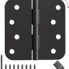 AmzGod Matte Black Door Hinges Iron 4x4 Inch Smooth-0