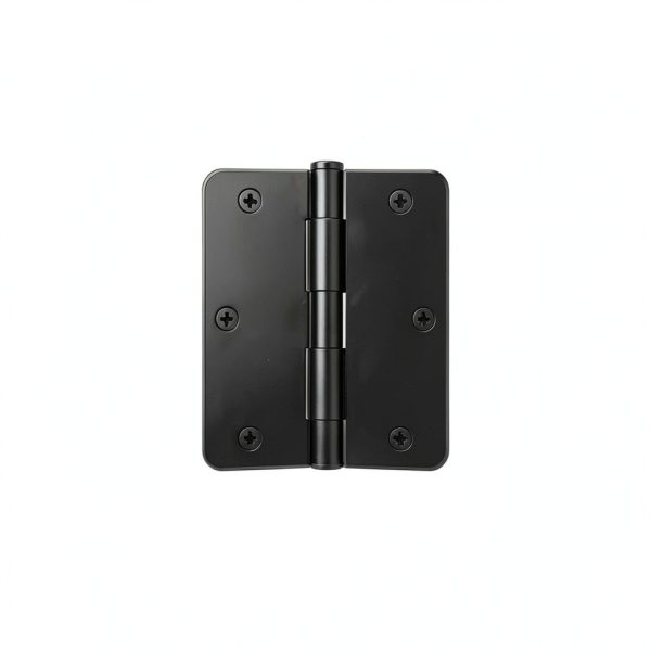 AmzGod Door Hinges Matte Black Iron Recessed Mounting-1