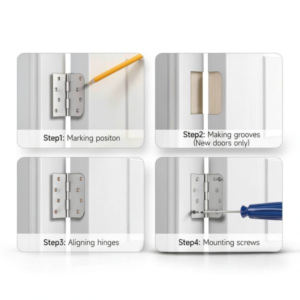 HOSOM Door Hinges Brushed Nickel Iron Heavy Duty 60lb-6