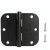 HOSOM Door Hinges Steel Matte Black Removable Pin-2