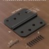 AmzGod Matte Black Door Hinges Iron 4x4 Inch Smooth-5
