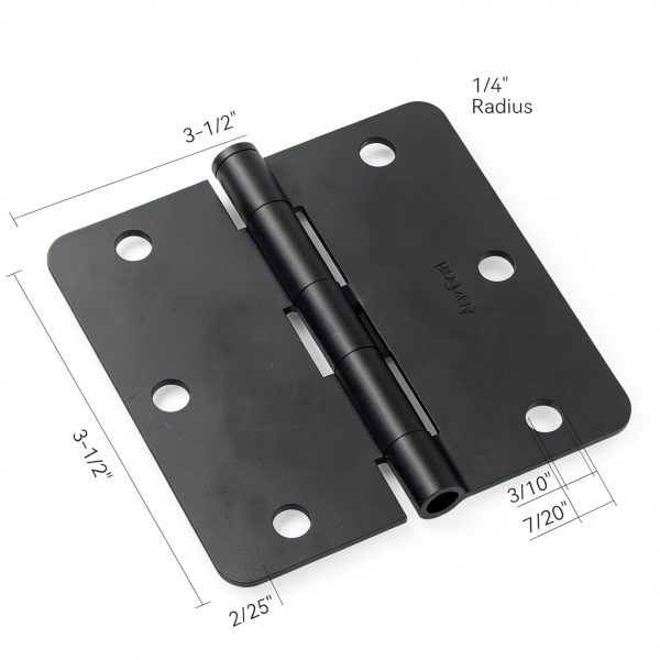 AmzGod Door Hinges Matte Black Iron Recessed Mounting-3