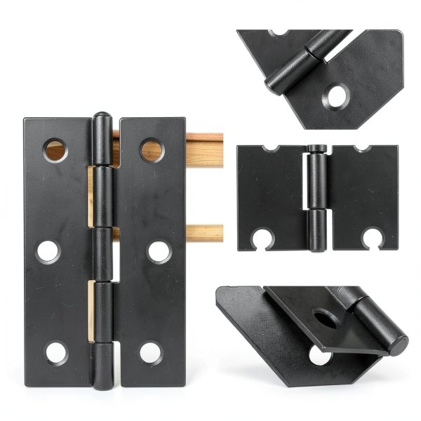 Murtenze Iron Door Hinges Nickel Finish 6 Hole Mount-2