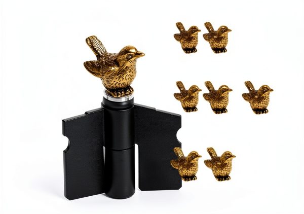 Jevuoyee Brass Sparrow Hinge Toppers Magnetic Decor 6 Pack-0