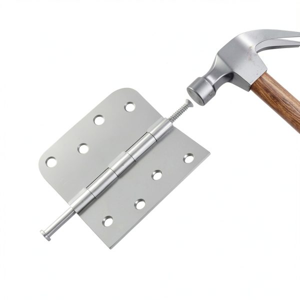 HOSOM Door Hinges Brushed Nickel Iron Heavy Duty 60lb-5