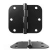 HOSOM Door Hinges Steel Matte Black Removable Pin-1