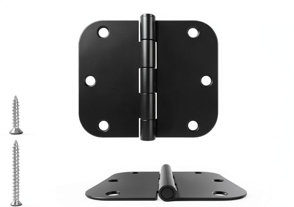 HOSOM Door Hinges Steel Matte Black Removable Pin-1