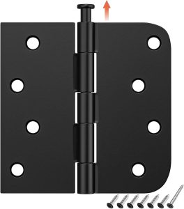 HOSOM Door Hinges Iron Matte Black Heavy Duty 60lbs-0