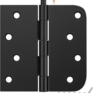 HOSOM Door Hinges Iron Matte Black Heavy Duty 60lbs-0