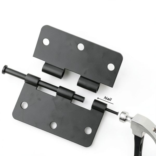 AmzGod Door Hinges Matte Black Iron Recessed Mounting-6