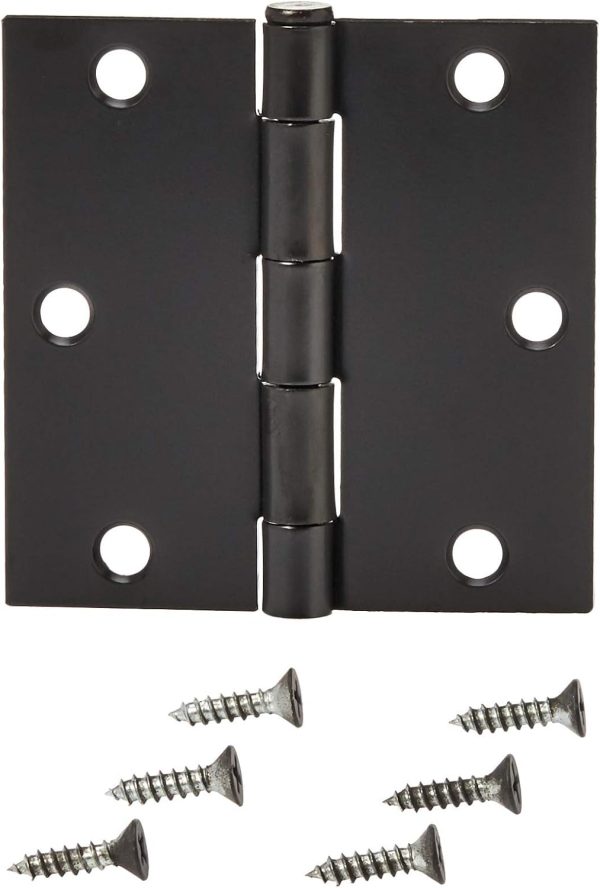 Amazon Basics Door Hinges Steel Matte Black 12 Pack-2