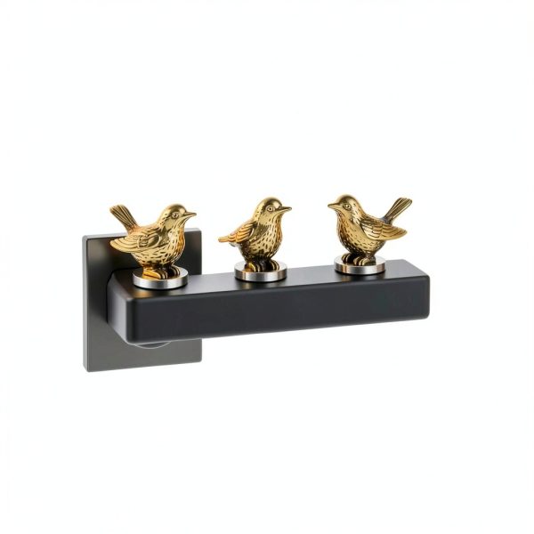 Jevuoyee Brass Sparrow Hinge Toppers Magnetic Decor 6 Pack-5