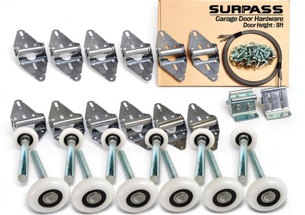 SURPASS Garage Door Kit Nylon Rollers Rust Resistant Hinges-0