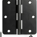 AmzGod Door Hinges Matte Black Iron Recessed Mounting-0