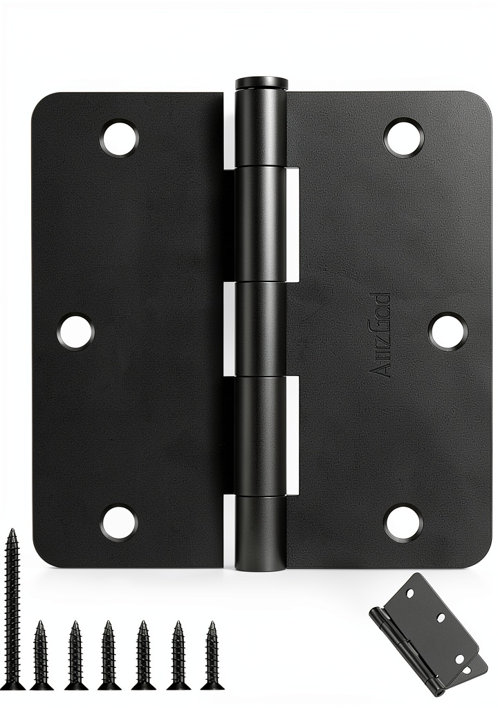 AmzGod door hinges installed on a wooden interior door