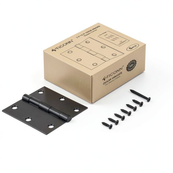 TICONN Steel Door Hinges Oil Rubbed Bronze Removable Pin-4