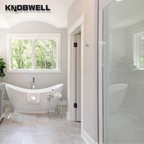 KNOBWELL Black Metal Door Hinges Easy Installation Durable-5