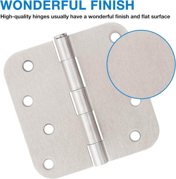 TDCHINGES 4 Inch Door Hinges Steel Satin Nickel 3 Pack-3