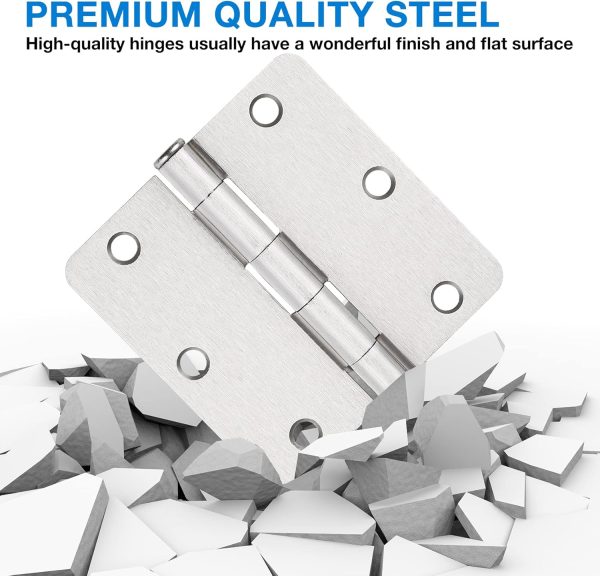 JIW Satin Nickel Door Hinges Steel 30 Pack Standard-4
