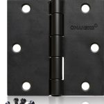 OMANSKO Matte Black Door Hinges Iron Square 6 Hole-0