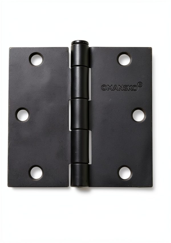 OMANSKO Matte Black Door Hinges Iron Square 6 Hole-1