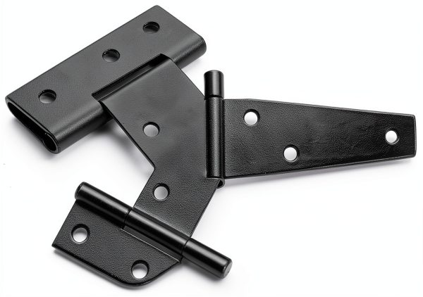 Murtenze T Strap Hinge Black Galvanized Iron Door Hardware-2