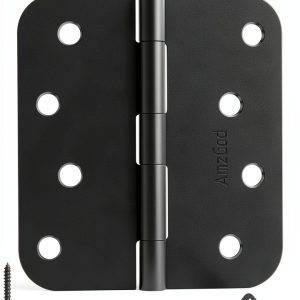 AmzGod Door Hinges Matte Black Iron 4x4 Inches-0