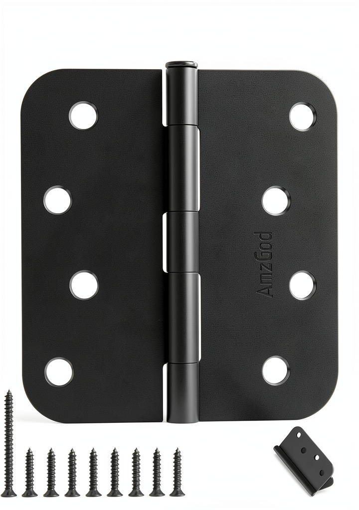 AmzGod door hinges installed on a wooden door in a home setting