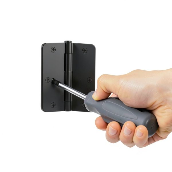 AmzGod Door Hinges Matte Black Iron Recessed Mounting-7