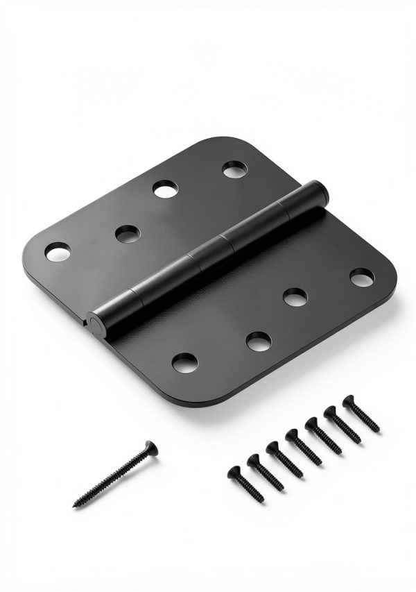 AmzGod Door Hinges Matte Black Iron 4x4 Inches-5