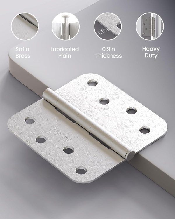 AmzGod Brushed Nickel Door Hinges Iron Material Interior-3