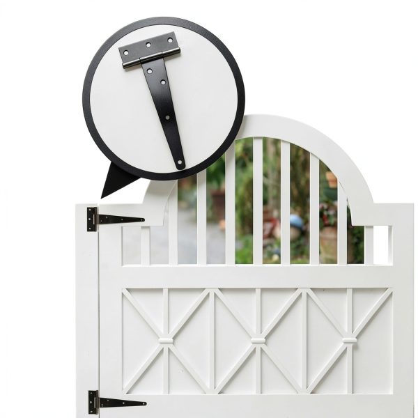 Murtenze T Strap Hinge Black Galvanized Iron Door Hardware-6
