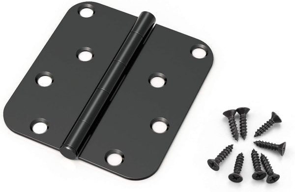 KNOBWELL Black Metal Door Hinges Easy Installation Durable-0