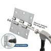 TICONN Satin Chrome Door Hinges Steel Removable Pin-5