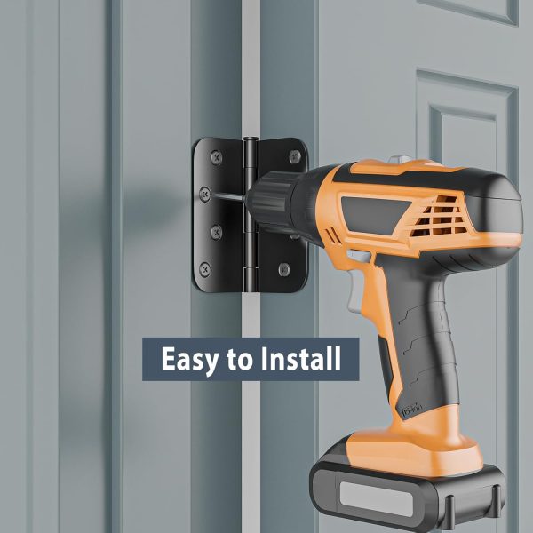 HOSOM Door Hinges Matte Black Steel Removable Pin-6