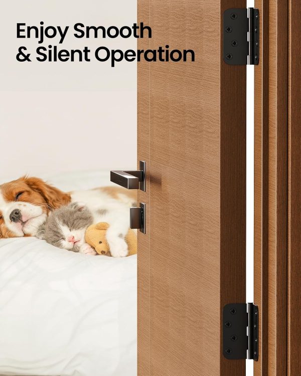 AmzGod Matte Black Door Hinges Iron 4x4 Inch Smooth-1