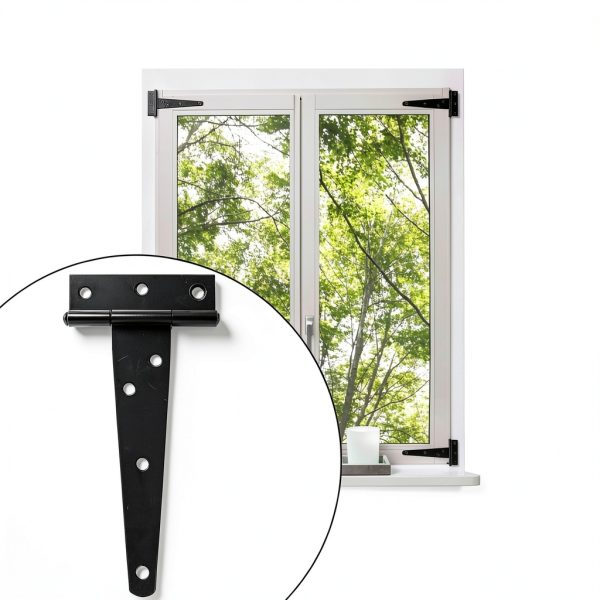 Murtenze Barn Door Hinges Iron T-Shaped Design 50lb Capacity-5