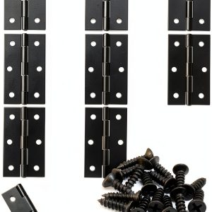 Murtenze Iron Door Hinges Nickel Finish 6 Hole Mount-0