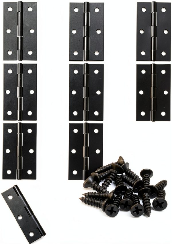 Murtenze Iron Door Hinges Nickel Finish 6 Hole Mount-0