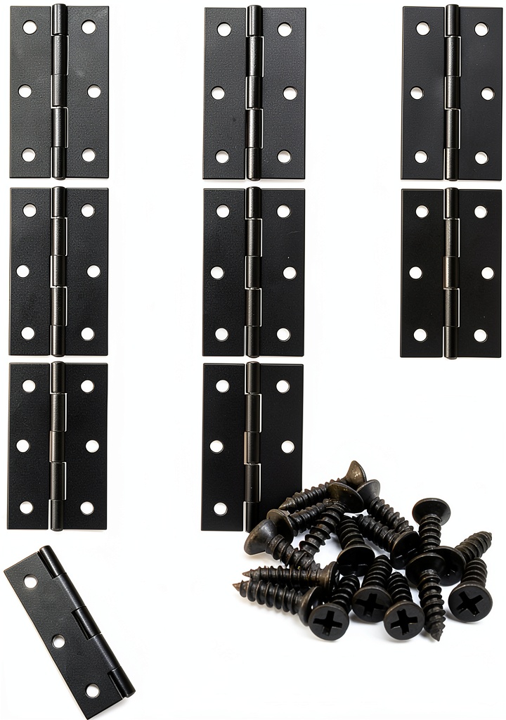 Murtenze iron door hinges installed on a cabinet door