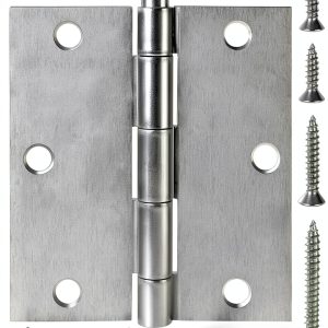 TICONN Satin Chrome Door Hinges Steel Removable Pin-0