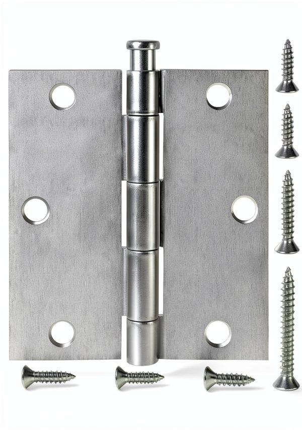 TICONN Satin Chrome Door Hinges Steel Removable Pin-0
