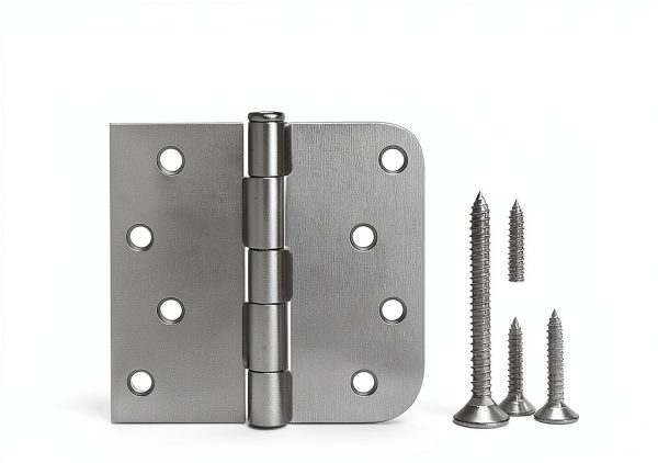 HOSOM Door Hinges Brushed Nickel Iron Heavy Duty 60lb-2