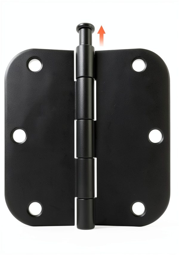 HOSOM Door Hinges Steel Matte Black Removable Pin-0