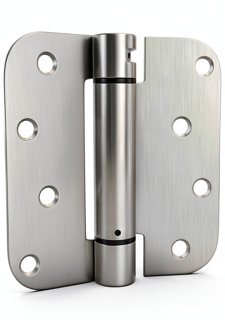 Goldenwarm self-closing hinges installed on a wooden door